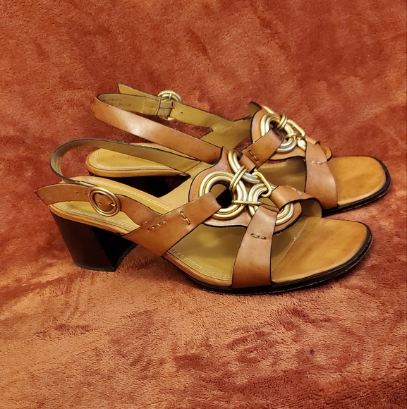TORY BURCH TAN LEATHER SANDALS - Picture 1 of 7